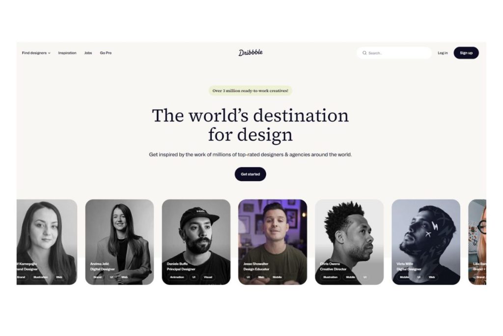A sleek design agency website showcasing modern web design elements and creative layouts for digital projects.