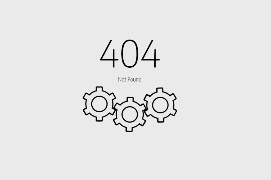 404 Not Found Black and white gear page, illustrating the foundational elements of a reliable and functional website.