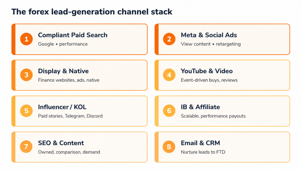 The Forex Lead generation channel stack