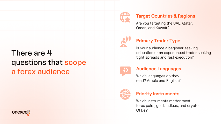 There are 4 questions that scope a forex audience